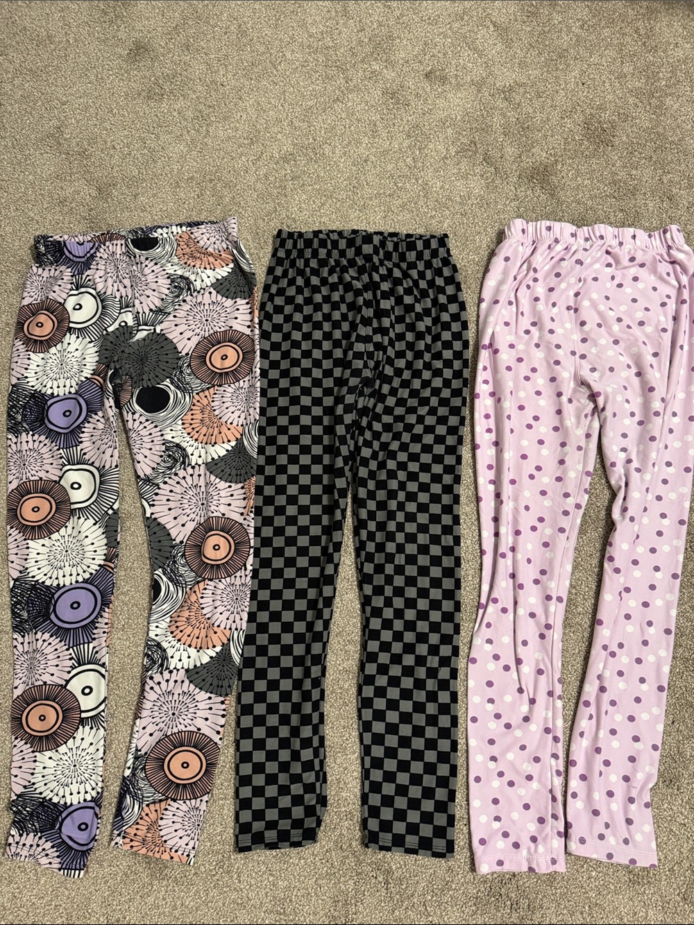 Girls' Mixed-Print Legging Pack - Pink, Black, Multicolor